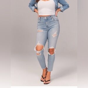 Abercrombie & Fitch Distressed Super Skinny High Rise Ankle Jean Curve Love